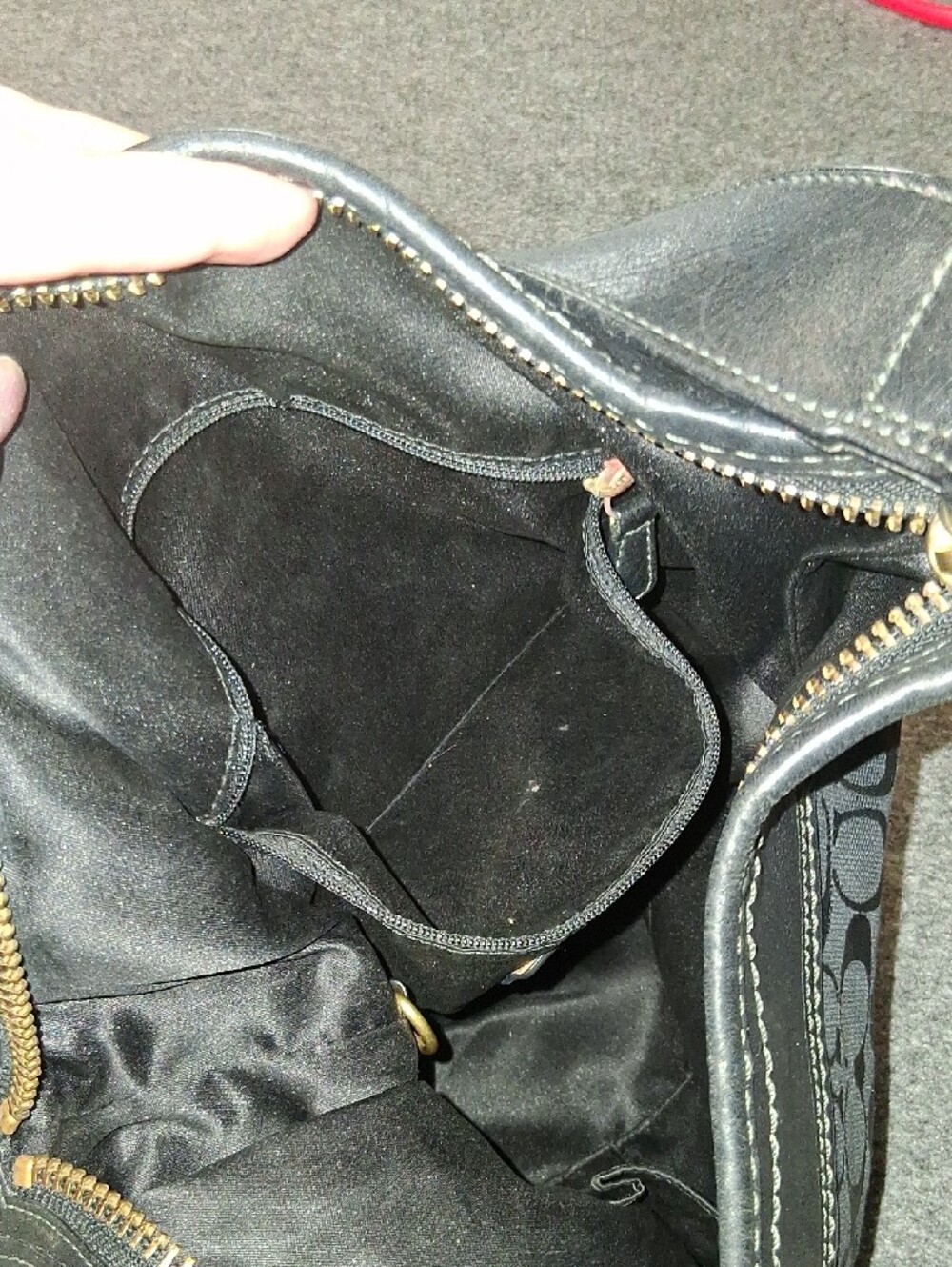 Coach Black Signature Shoulder Bag with Gold Hardware - Picture 4 of 5